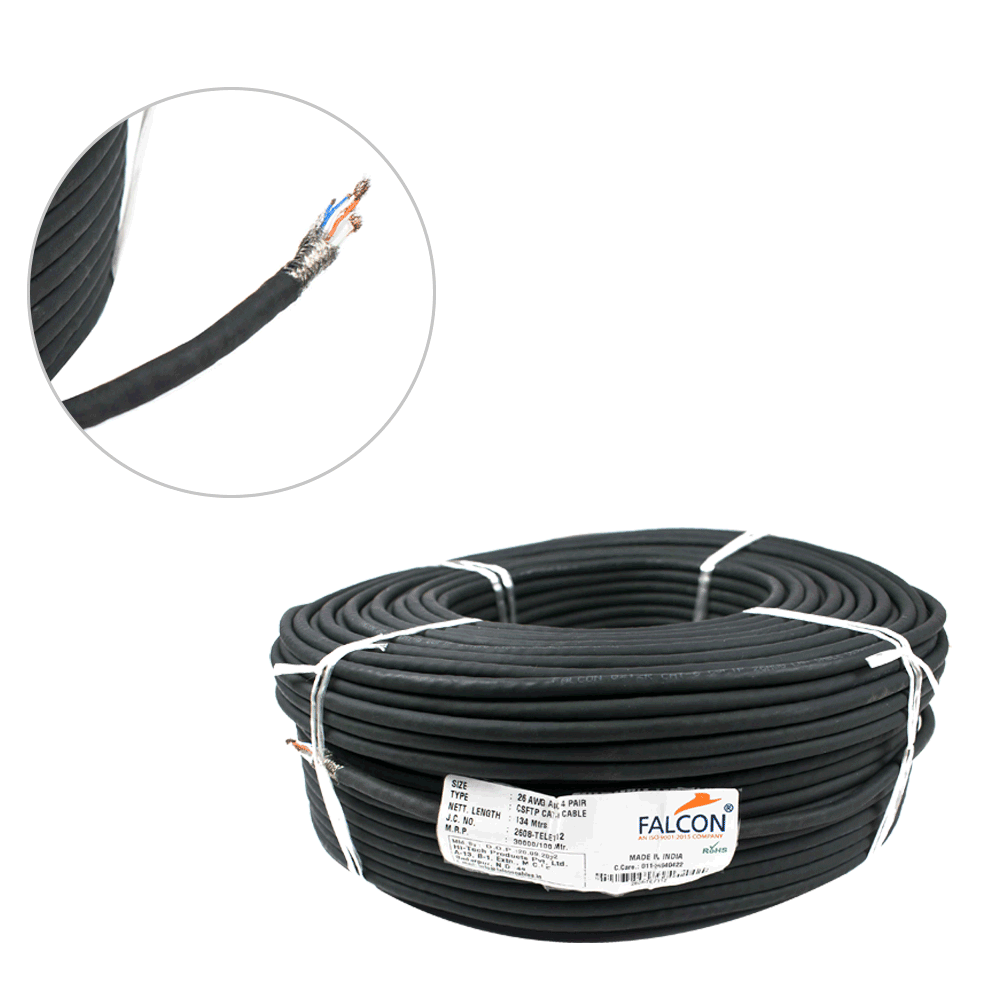 26 AWG CAT6 Copper Shielded Twisted Pair (100 Meter) - Electra Traders | Electronic Components & Gadgets India