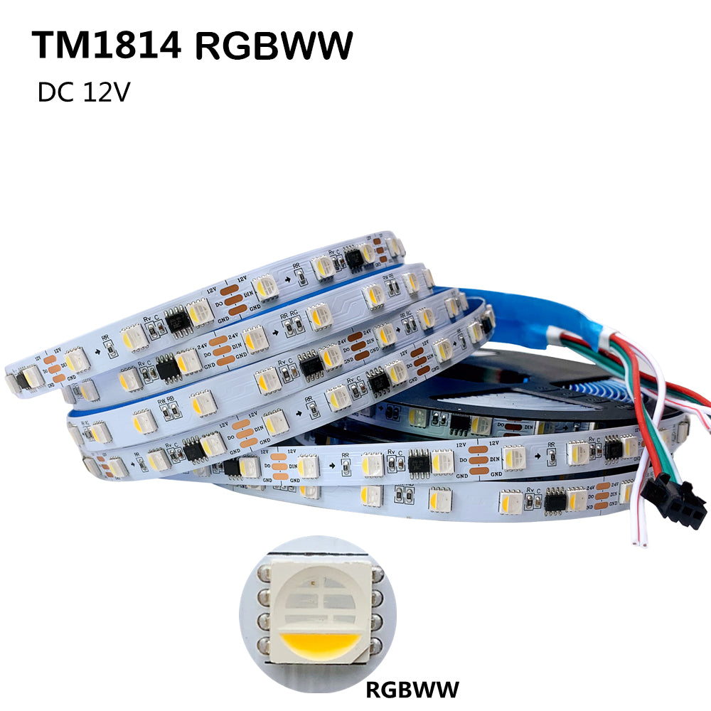 12V DC TM1814 RGB LED Strip 5 Meter - Electra Traders | Electronic Components & Gadgets India
