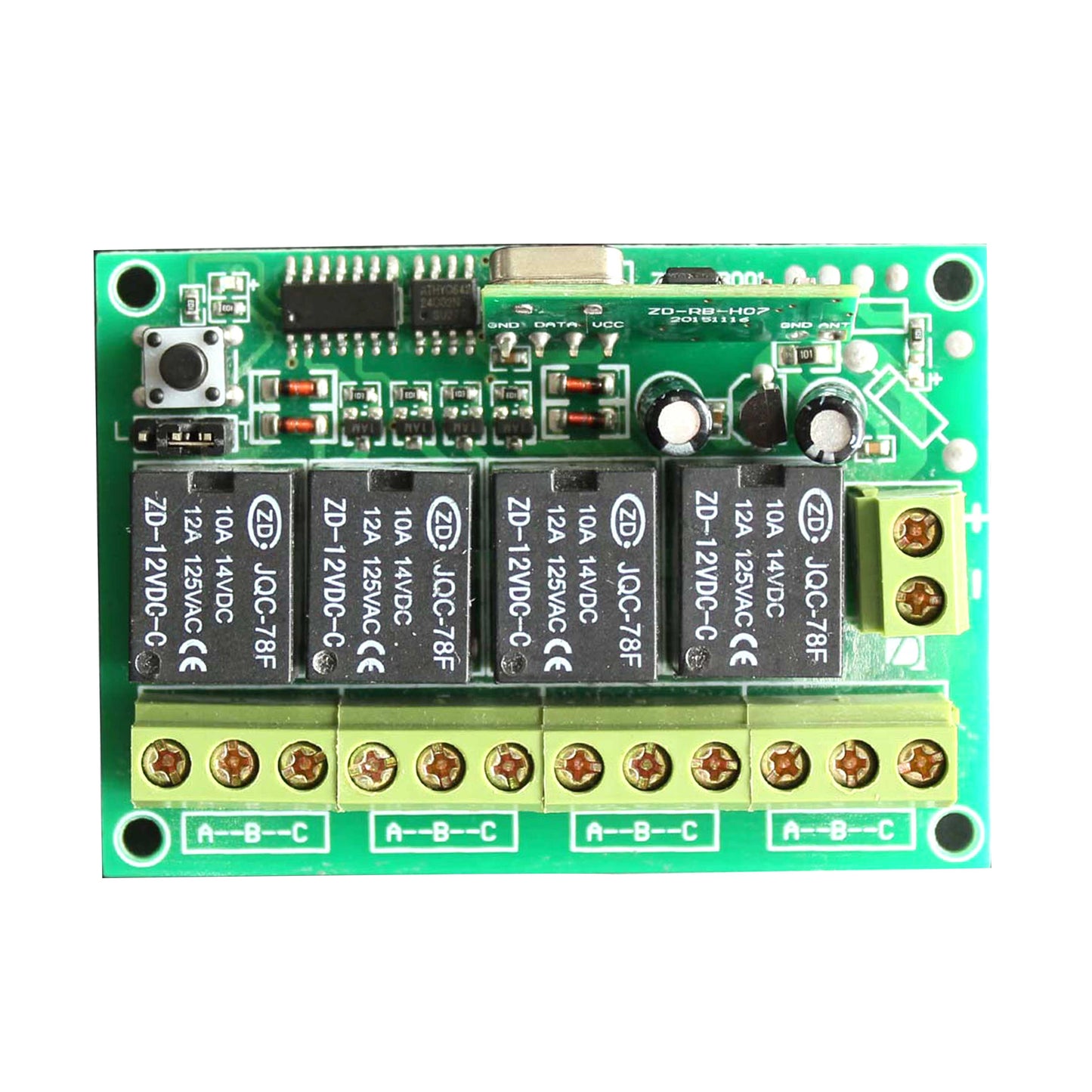 4 Channel 12v DC wireless relay Remote control Switch Long Range 1000Meter 433MHz - Electra Traders | Electronic Components & Gadgets India