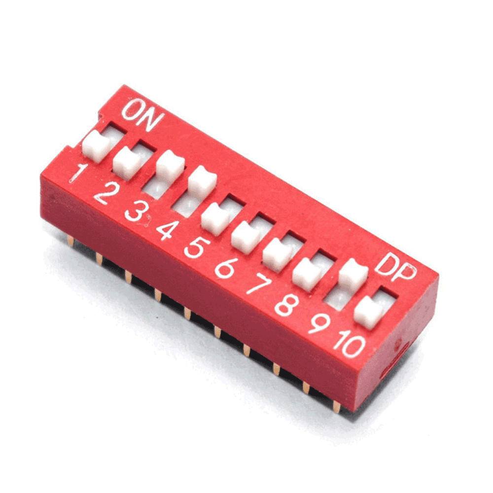 10 Way DIP Switch SPST - 2.54mm Pitch - Electra Traders | Electronic Components & Gadgets India