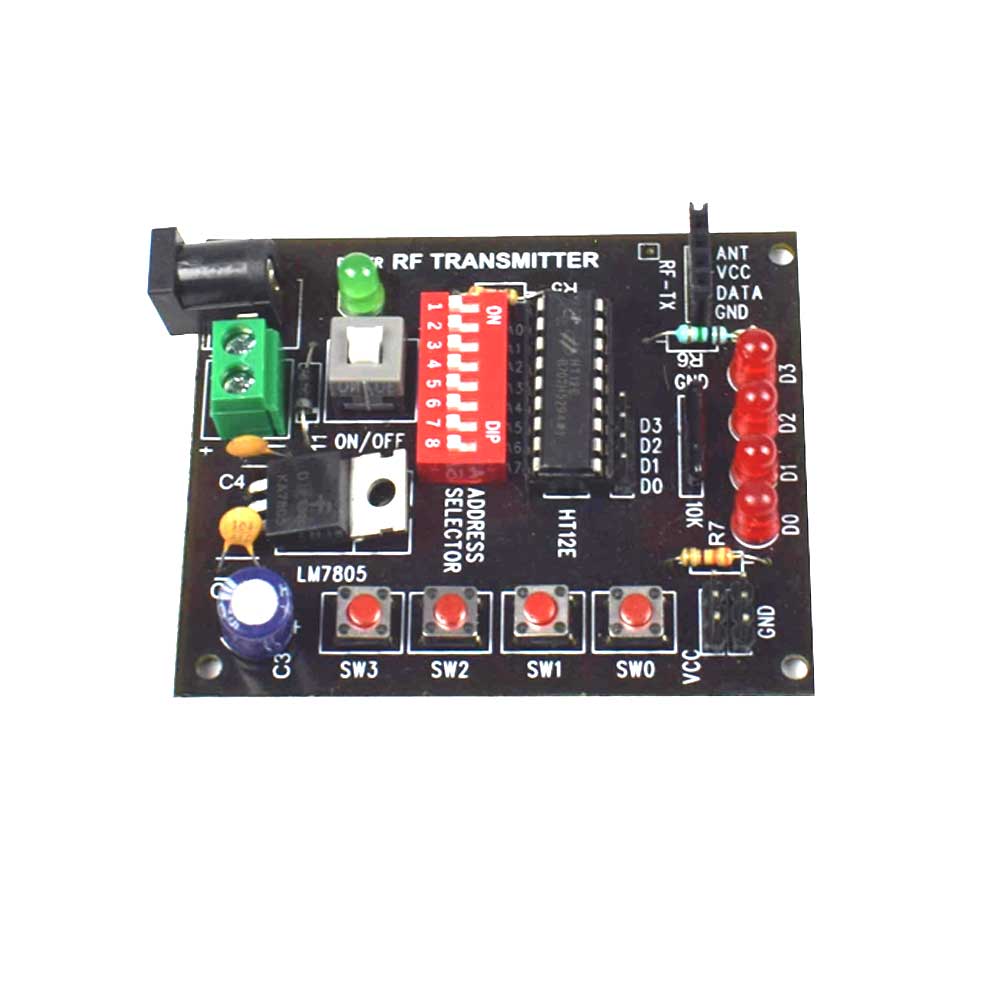 Wireless RF Transmitter and Receiver Module with HT12E & HT12D - Electra Traders | Electronic Components & Gadgets India