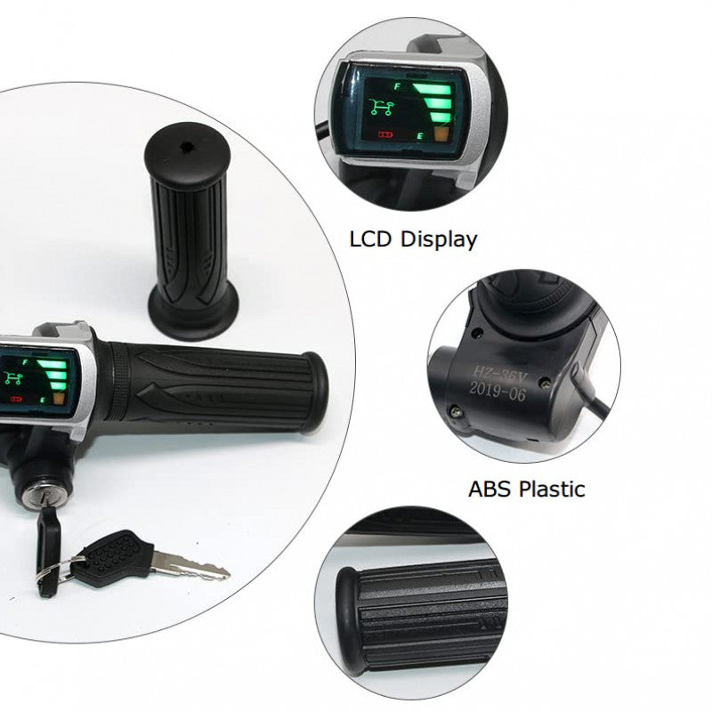 24V ebike Throttle with LCD Display ON-OFF Key Lock for E Vehicle - Electra Traders | Electronic Components & Gadgets India