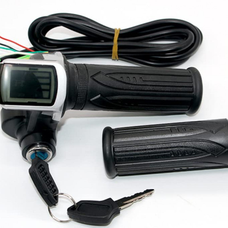 24V ebike Throttle with LCD Display ON-OFF Key Lock for E Vehicle - Electra Traders | Electronic Components & Gadgets India