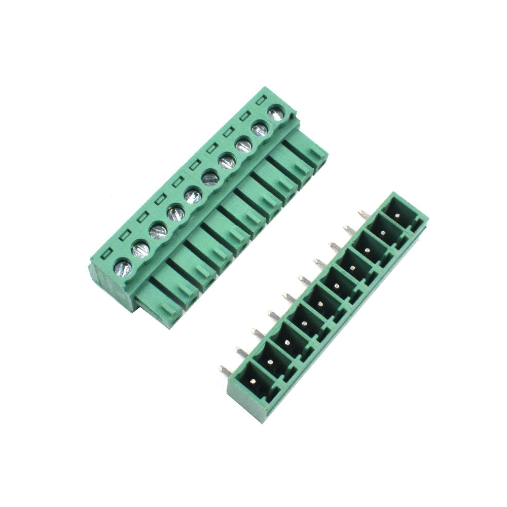 10 Pin Male and Female Pluggable Terminal Connector Right Angle Pitch 3.81mm - Electra Traders | Electronic Components & Gadgets India