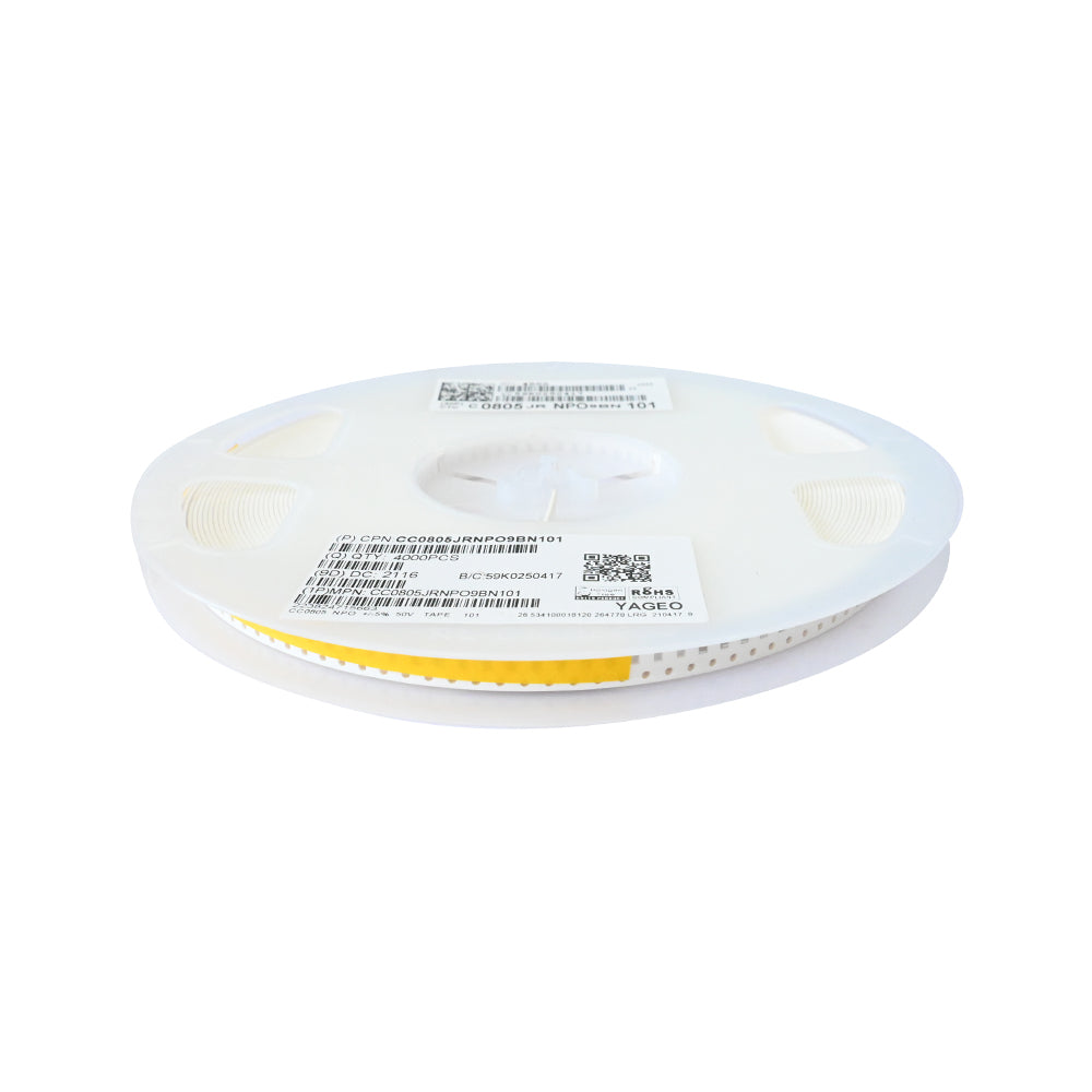 YAGEO 100pf 0.01nf 50V 0805 SMD Capacitor (Pack of 4000) - Electra Traders | Electronic Components & Gadgets India