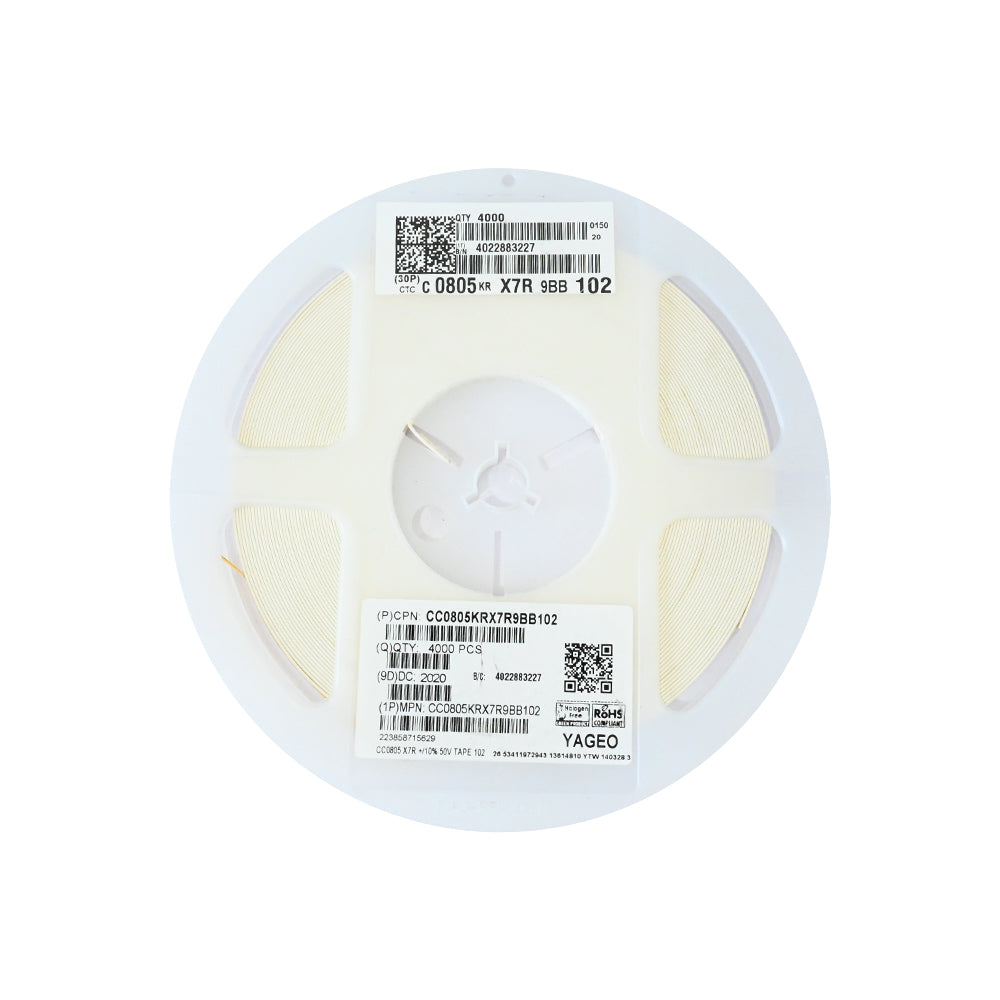 YAGEO 1nf 50V 0805 SMD Capacitor (Pack of 4000) - Electra Traders | Electronic Components & Gadgets India