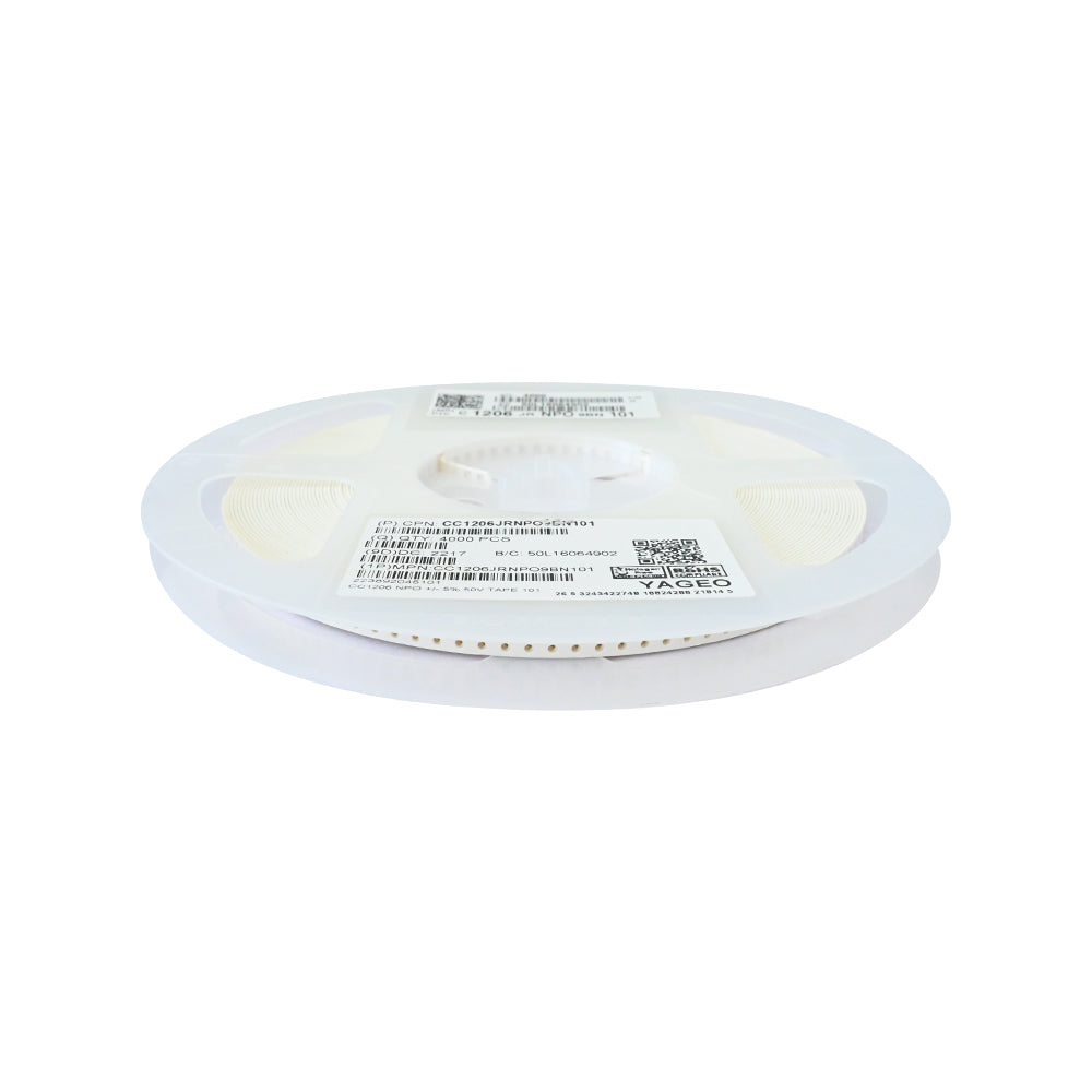 YAGEO 100pf 0.1nf 50V 1206 SMD Capacitor (Pack of 4000) - Electra Traders | Electronic Components & Gadgets India