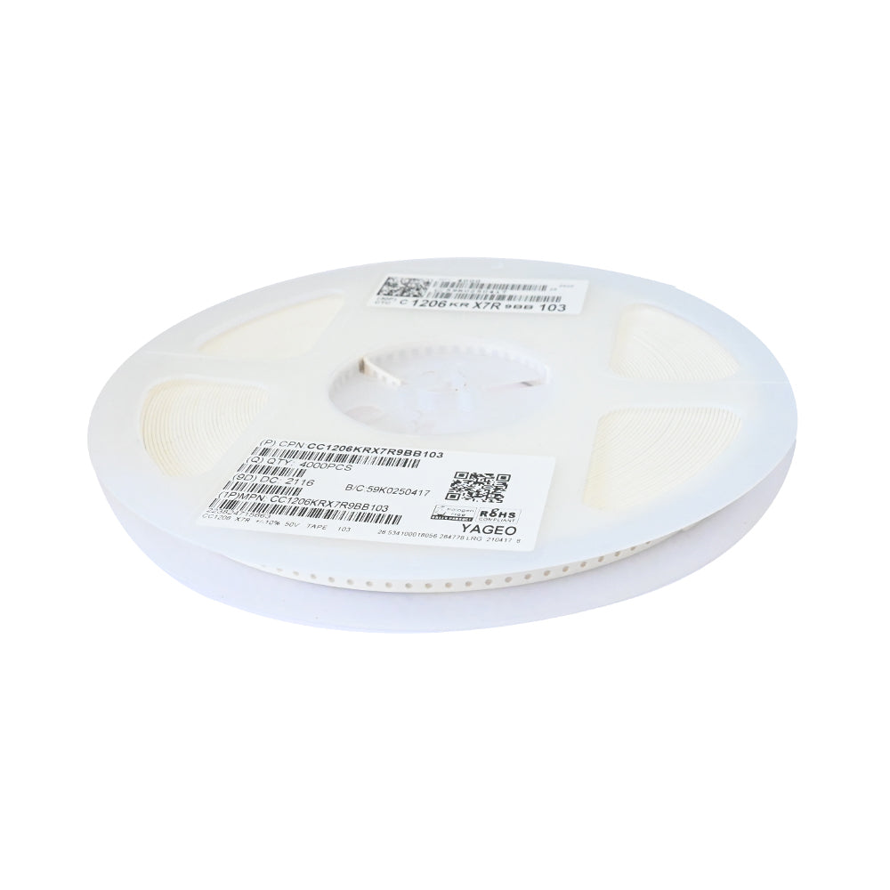 YAGEO 10nf 0.01uf 50V 1206 SMD Capacitor (Pack of 4000) - Electra Traders | Electronic Components & Gadgets India