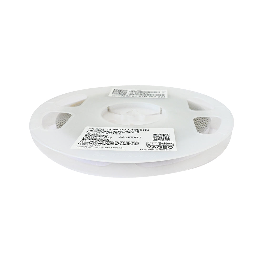 YAGEO 220nf 0.22uf 50V 0805 SMD Capacitor (Pack of 2000) - Electra Traders | Electronic Components & Gadgets India