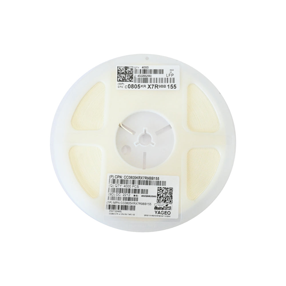 YAGEO 1500nf 1.5uf 50V 0805 SMD Capacitor (Pack of 4000) - Electra Traders | Electronic Components & Gadgets India