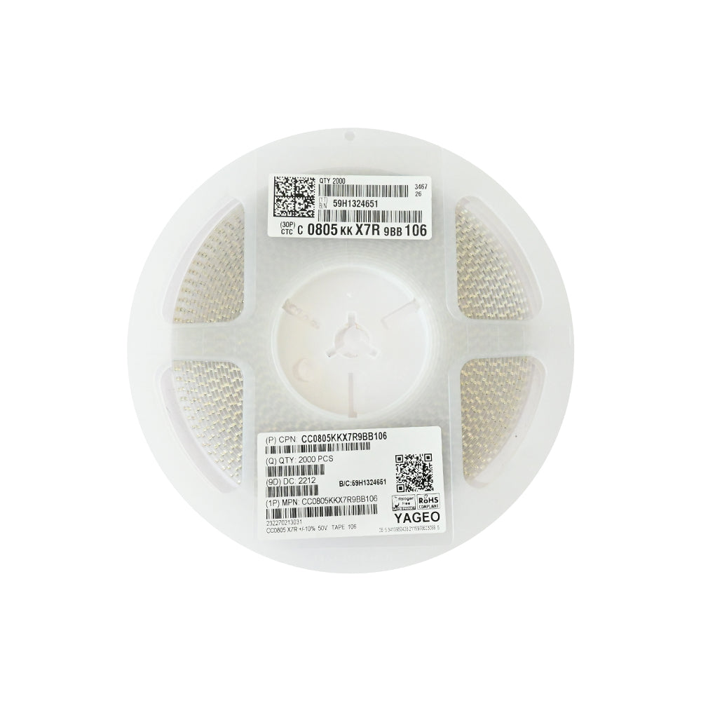 YAGEO 10uf 50V 0805 SMD Capacitor (Pack of 2000) - Electra Traders | Electronic Components & Gadgets India