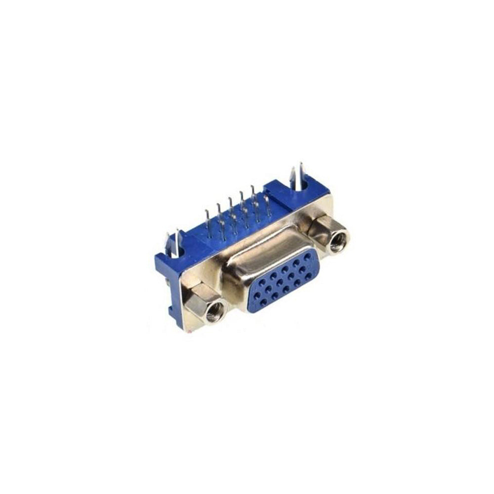DB15 VGA Connector - Female PCB Mount - Right Angle - Electra Traders | Electronic Components & Gadgets India