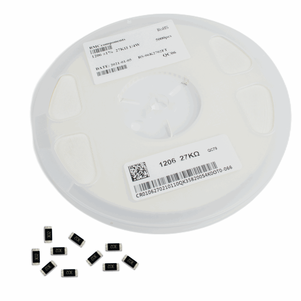 1.8k ohm (1801) 1% SMD Resistor 1206 (Reel of 5000) - Electra Traders | Electronic Components & Gadgets India