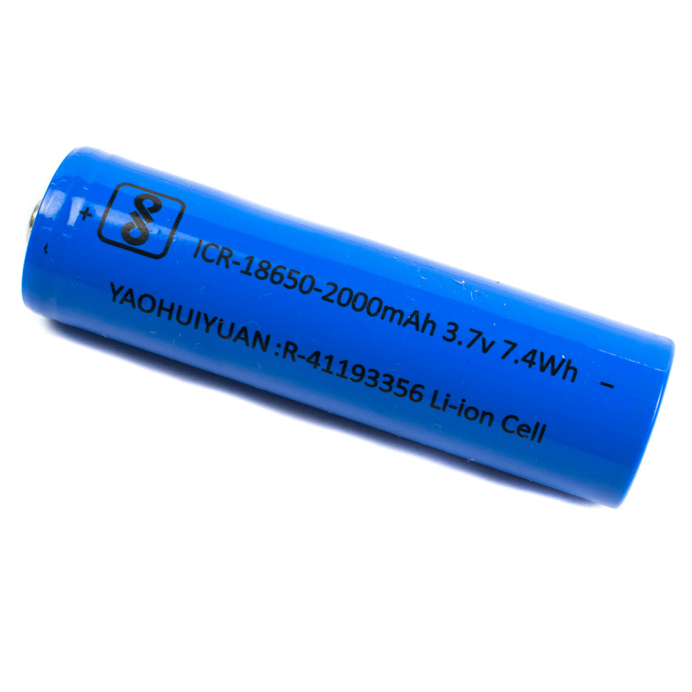 3.7V 2000mAh Lithium-Ion Battery ICR18650 with Tip Top - Electra Traders | Electronic Components & Gadgets India