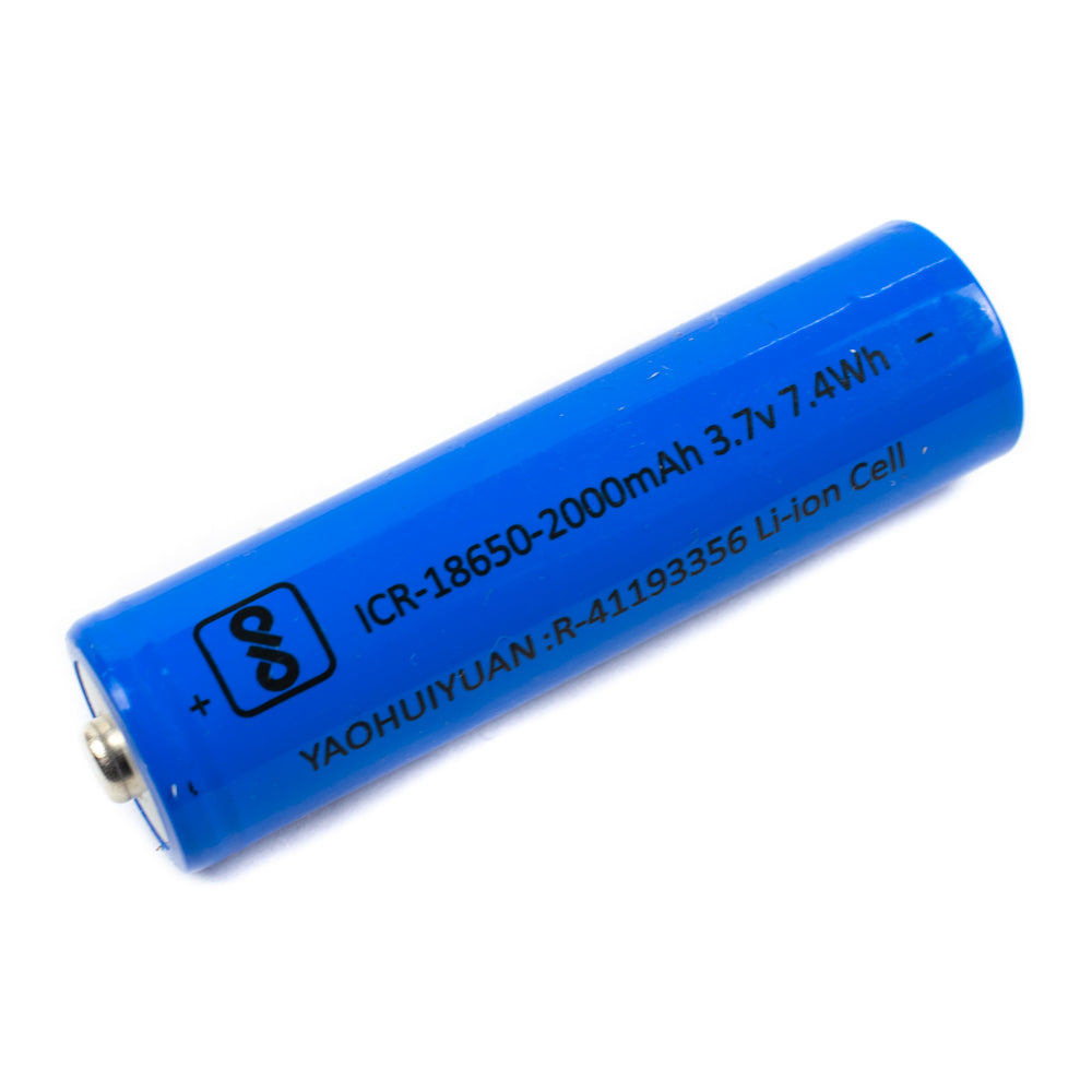 3.7V 2000mAh Lithium-Ion Battery ICR18650 with Tip Top - Electra Traders | Electronic Components & Gadgets India