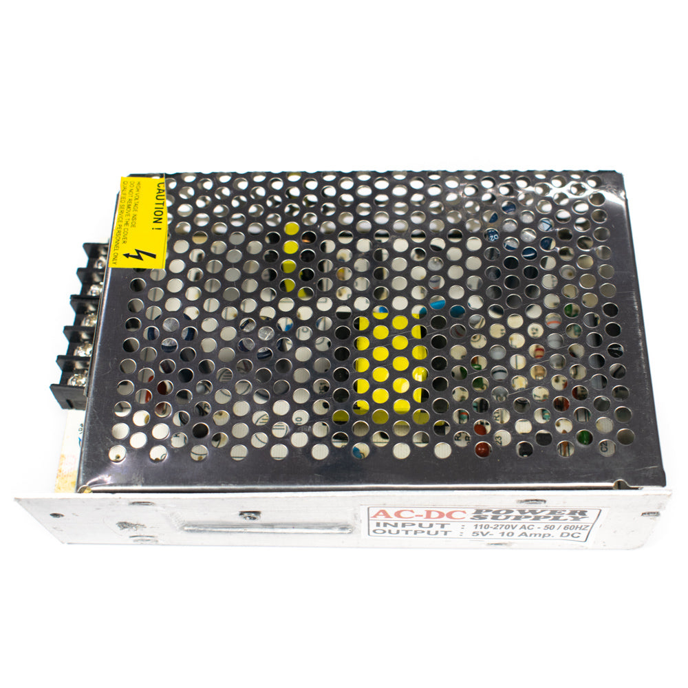 5V 10A SMPS 50W AC-DC Metal Power Supply - Electra Traders | Electronic Components & Gadgets India
