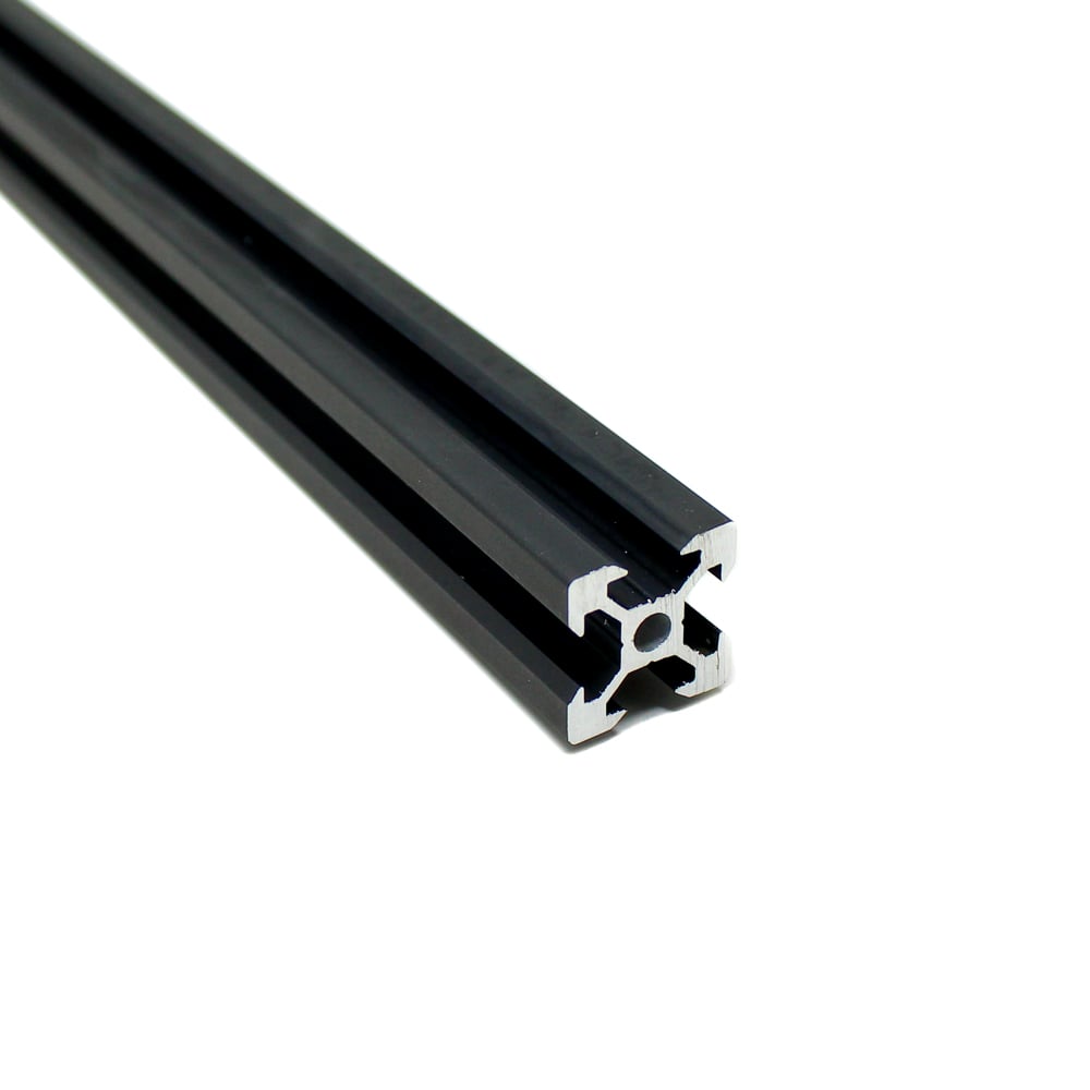 1000 mm 20X20 4 V Slot Aluminium Extrusion Profile (Black) - Electra Traders | Electronic Components & Gadgets India