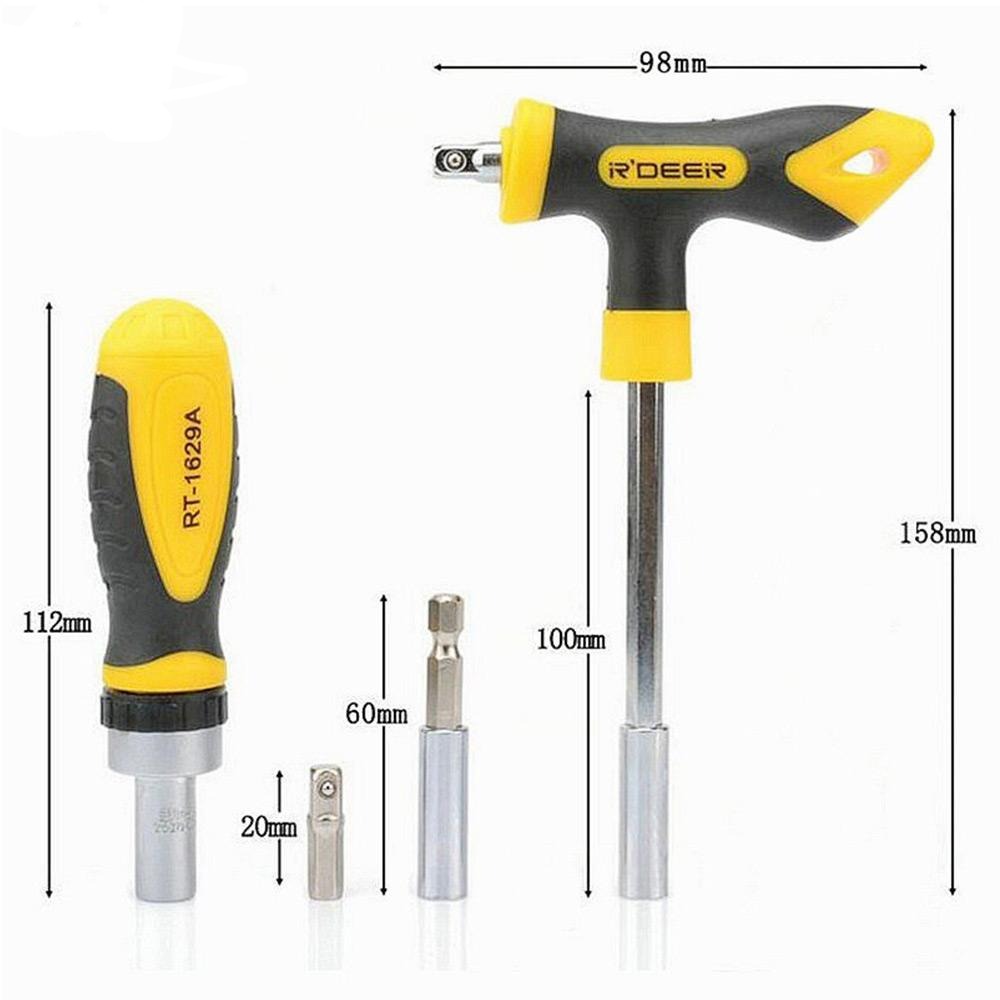 R'DEER (Flying Deer) 29 Pieces Ratchet Screwdriver Bit & T-Handle Tools Set (RT-1629A) - Good Quality - Electra Traders | Electronic Components & Gadgets India