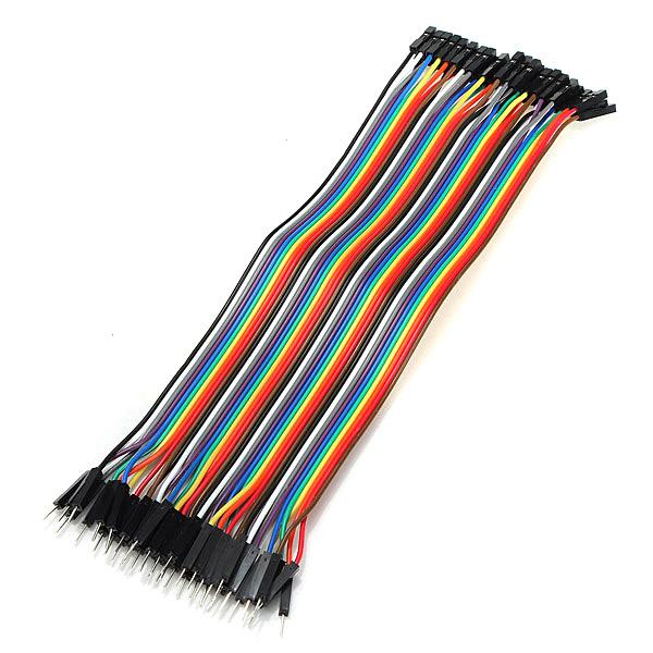 Male to Female Jumper Wires 40 Pin 30cm - Electra Traders | Electronic Components & Gadgets India