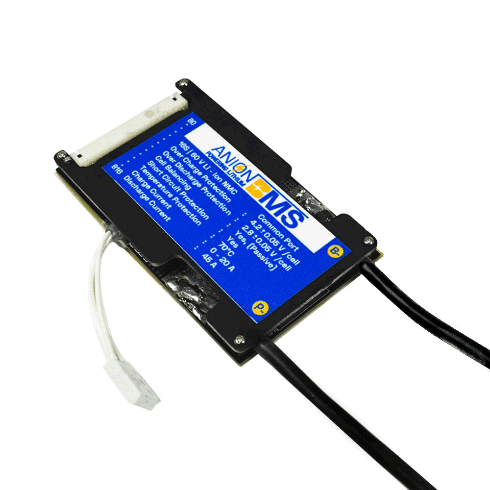 16S 59.2V 45A Anion BMS for Lithium Ion NMC Battery With Cell Balancing (Common Port) - Electra Traders | Electronic Components & Gadgets India