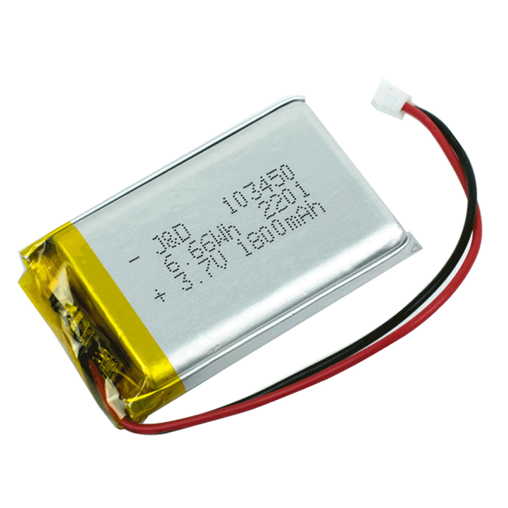 1800mAh 3.7V Lithium Polymer Rechargeable Battery with BMS - Electra Traders | Electronic Components & Gadgets India