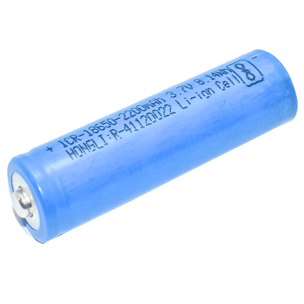 3.7V 2200mAh Lithium-Ion Battery ICR18650 with Tip Top - Electra Traders | Electronic Components & Gadgets India