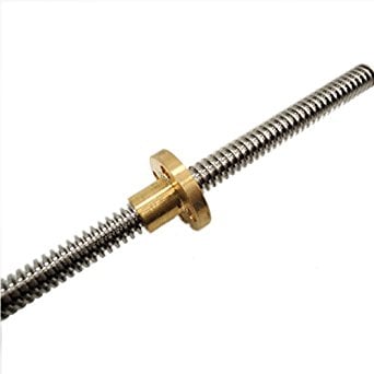1000mm Trapezoidal 4 Start Lead Screw 8mm Thread 2mm Pitch Lead Screw with Copper Nut - Electra Traders | Electronic Components & Gadgets India