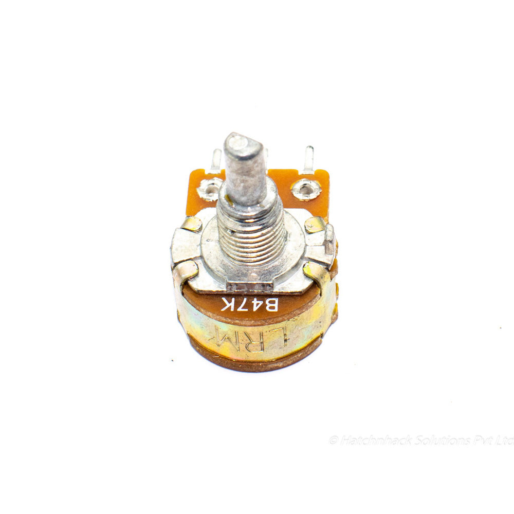 47k ohm Dual Gang Rotary Potentiometer - 6 Pin D Type Shaft - Electra Traders | Electronic Components & Gadgets India