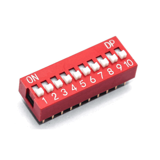 10 Way DIP Switch SPST - 2.54mm Pitch - Electra Traders | Electronic Components & Gadgets India