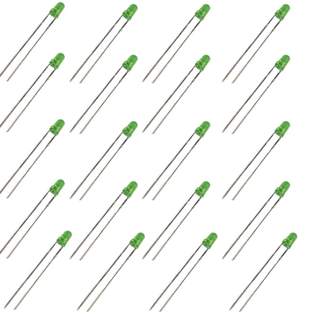 3mm Green LED with Diffused Lens - Electra Traders | Electronic Components & Gadgets India