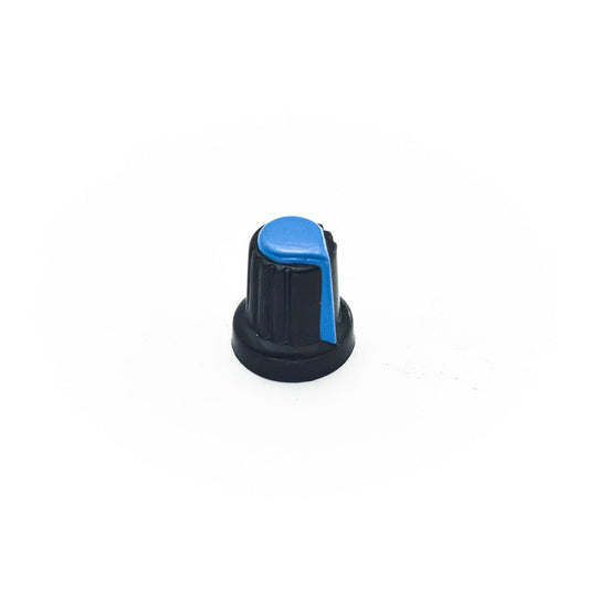 Black & Blue Plastic Knob for 4mm D-Shaft Potentiometer - Electra Traders | Electronic Components & Gadgets India