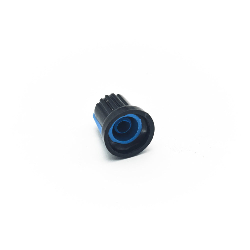 Black & Blue Plastic Knob for 4mm D-Shaft Potentiometer - Electra Traders | Electronic Components & Gadgets India