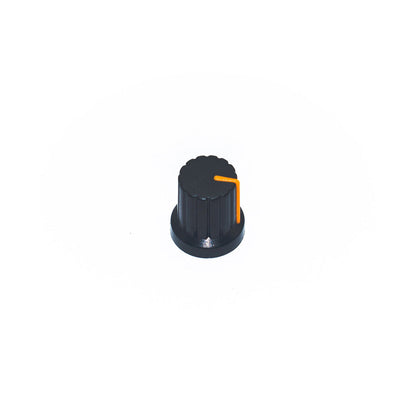 Black & Orange Plastic Knob for 6mm Knurled Shaft Potentiometer - Electra Traders | Electronic Components & Gadgets India