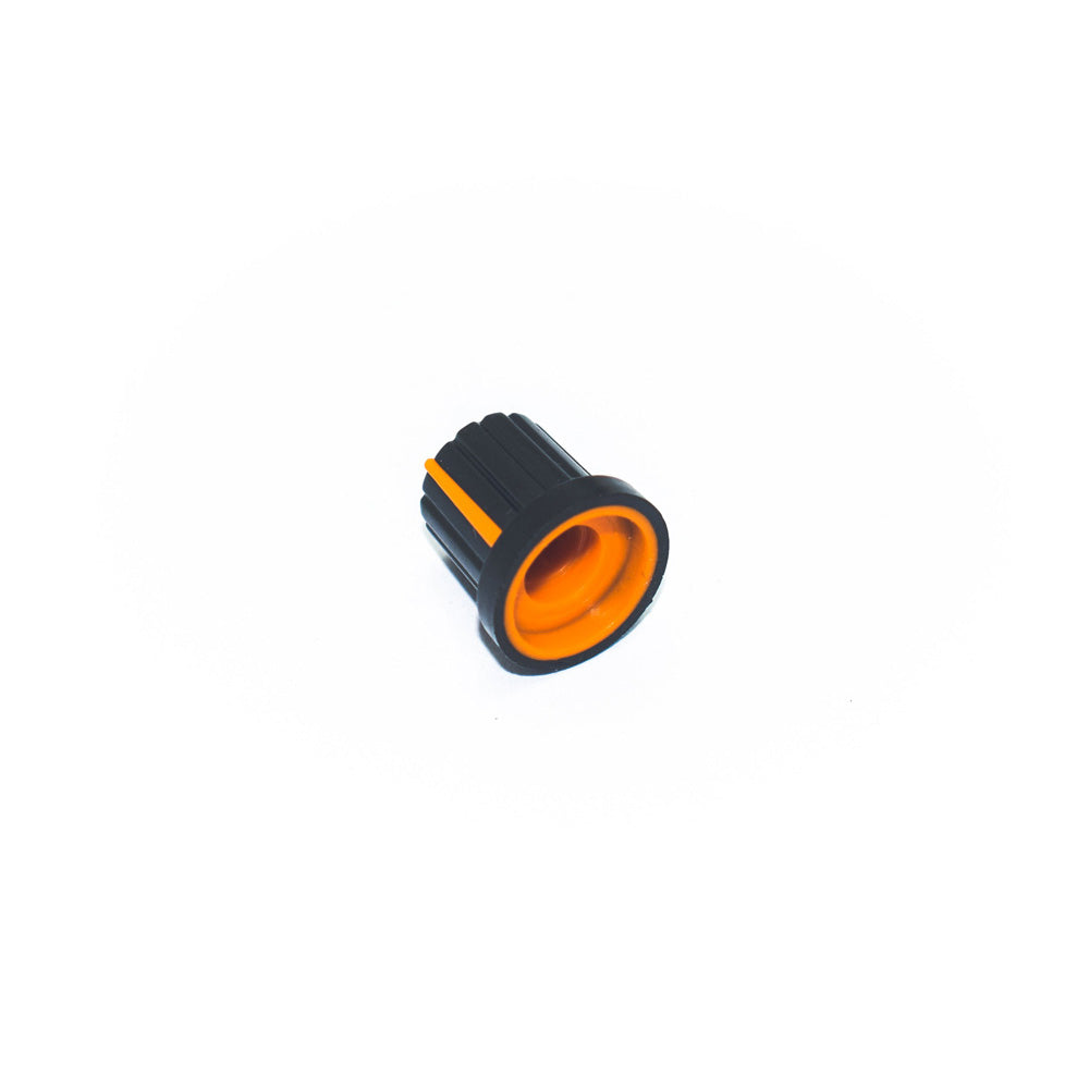 Black & Orange Plastic Knob for 6mm Knurled Shaft Potentiometer - Electra Traders | Electronic Components & Gadgets India