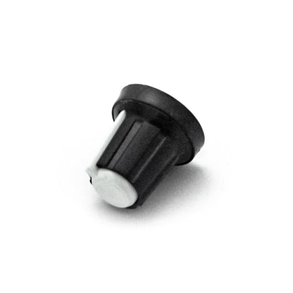 Black & White Plastic Knob for 6mm Knurled Shaft Potentiometer - Electra Traders | Electronic Components & Gadgets India