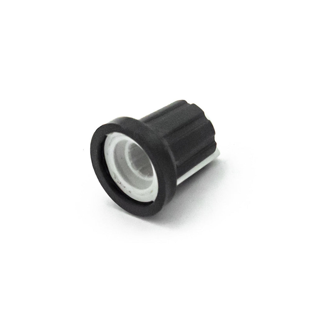 Black & White Plastic Knob for 6mm Knurled Shaft Potentiometer - Electra Traders | Electronic Components & Gadgets India