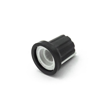 Black & White Plastic Knob for 6mm Knurled Shaft Potentiometer - Electra Traders | Electronic Components & Gadgets India