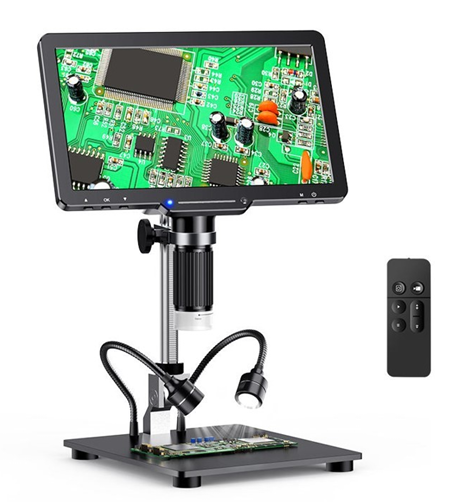 10 Inch Display Digital Microscope 1200X(GI LP101)-with HDMI/USB output Extra Led Lights and Batteries - Electra Traders | Electronic Components & Gadgets India