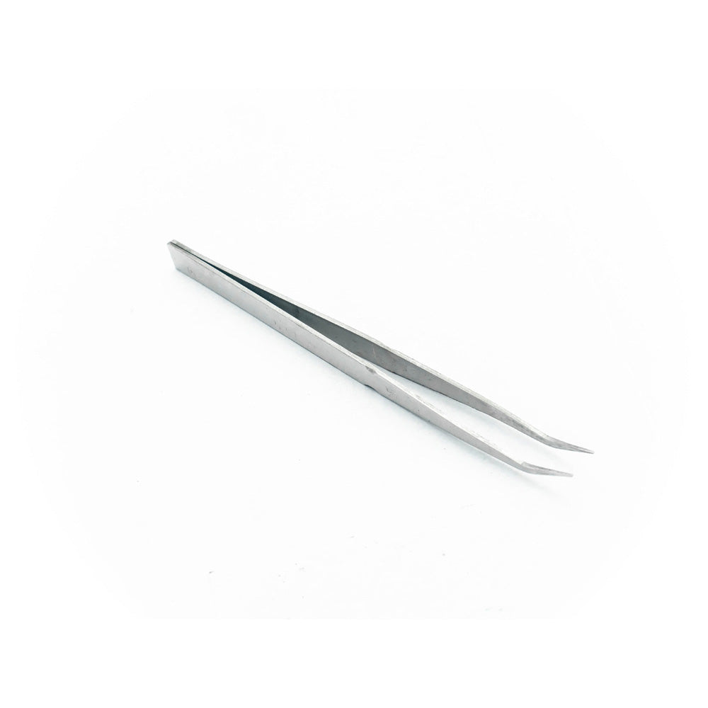 Curved Tip Precision Tweezer (Silver) - Electra Traders | Electronic Components & Gadgets India