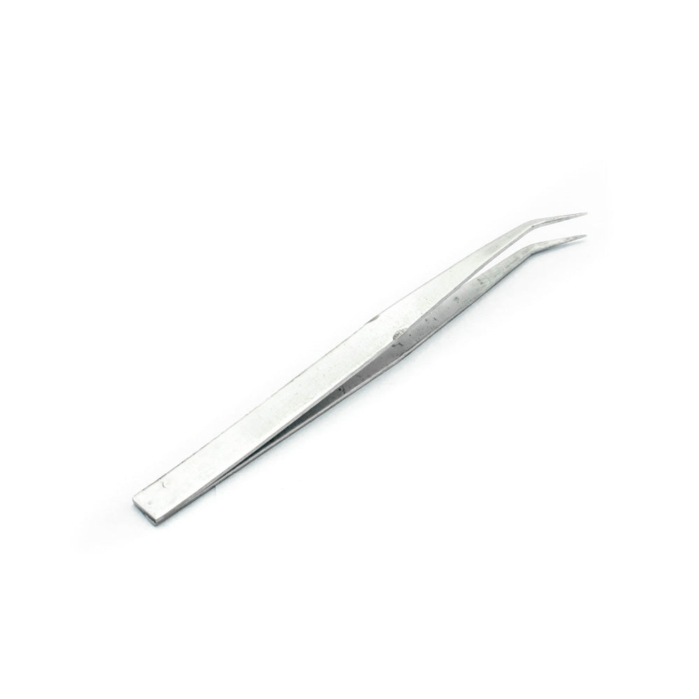 Curved Tip Precision Tweezer (Silver) - Electra Traders | Electronic Components & Gadgets India