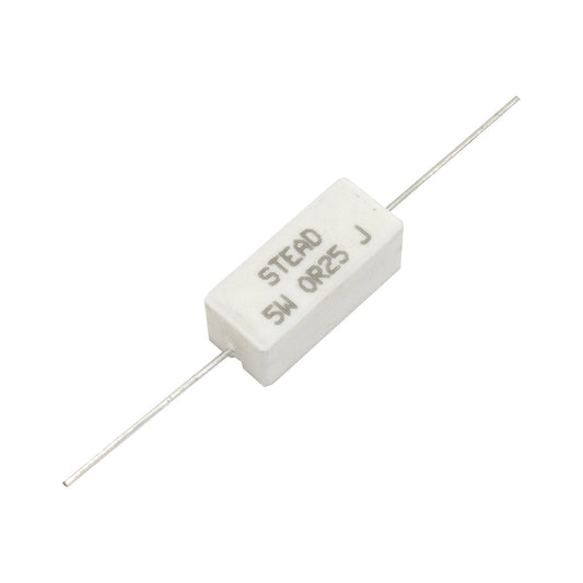 Stead 0.25 Ohm 5W Wire Wound Ceramic Resistor 0R25 - Electra Traders | Electronic Components & Gadgets India
