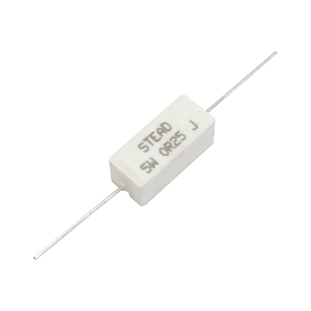 Stead 0.25 Ohm 5W Wire Wound Ceramic Resistor 0R25 - Electra Traders | Electronic Components & Gadgets India