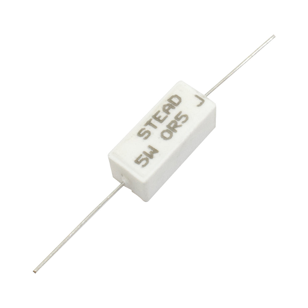 Stead 0.5 Ohm 5W 0R5 Wire Wound Ceramic Resistor - Electra Traders | Electronic Components & Gadgets India