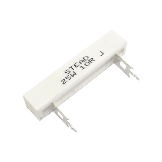 Stead 10 Ohm 25W 10R Wire Wound Ceramic Resistor - Electra Traders | Electronic Components & Gadgets India