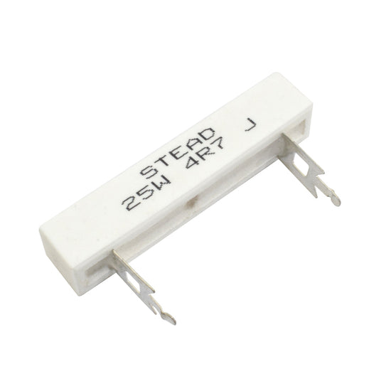 Stead 4.7 Ohm 25W 4R7 Wire Wound Ceramic Resistor - Electra Traders | Electronic Components & Gadgets India