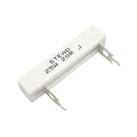 Stead 20 Ohm 25W 20R Wire Wound Ceramic Resistor - Electra Traders | Electronic Components & Gadgets India