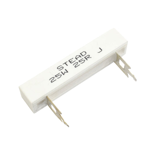 Stead 25 Ohm 25W 25R Wire Wound Ceramic Resistor - Electra Traders | Electronic Components & Gadgets India