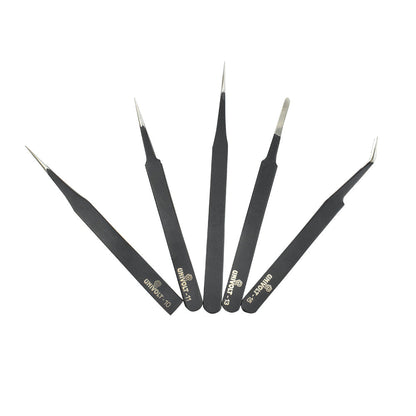UNIVOLT Stainless Steel Tweezer Set of 5 Pcs - Electra Traders | Electronic Components & Gadgets India
