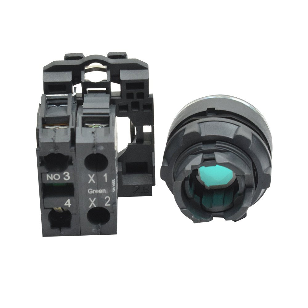 XB5AW33M1N 230V Illuminated Green Push Button with Screw Clamp - Electra Traders | Electronic Components & Gadgets India