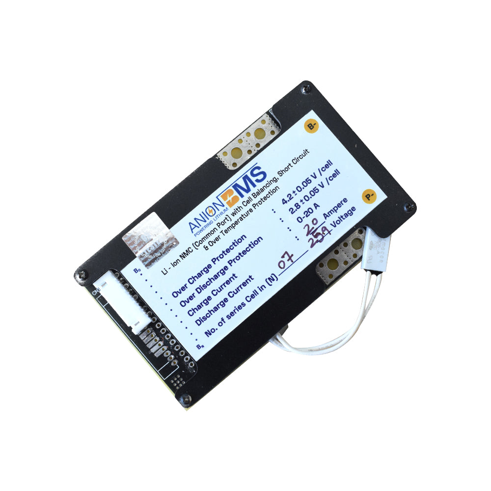 7S 25.9V 20A Anion BMS for Lithium Ion NMC Battery With Cell Balancing (Common Port) - Electra Traders | Electronic Components & Gadgets India